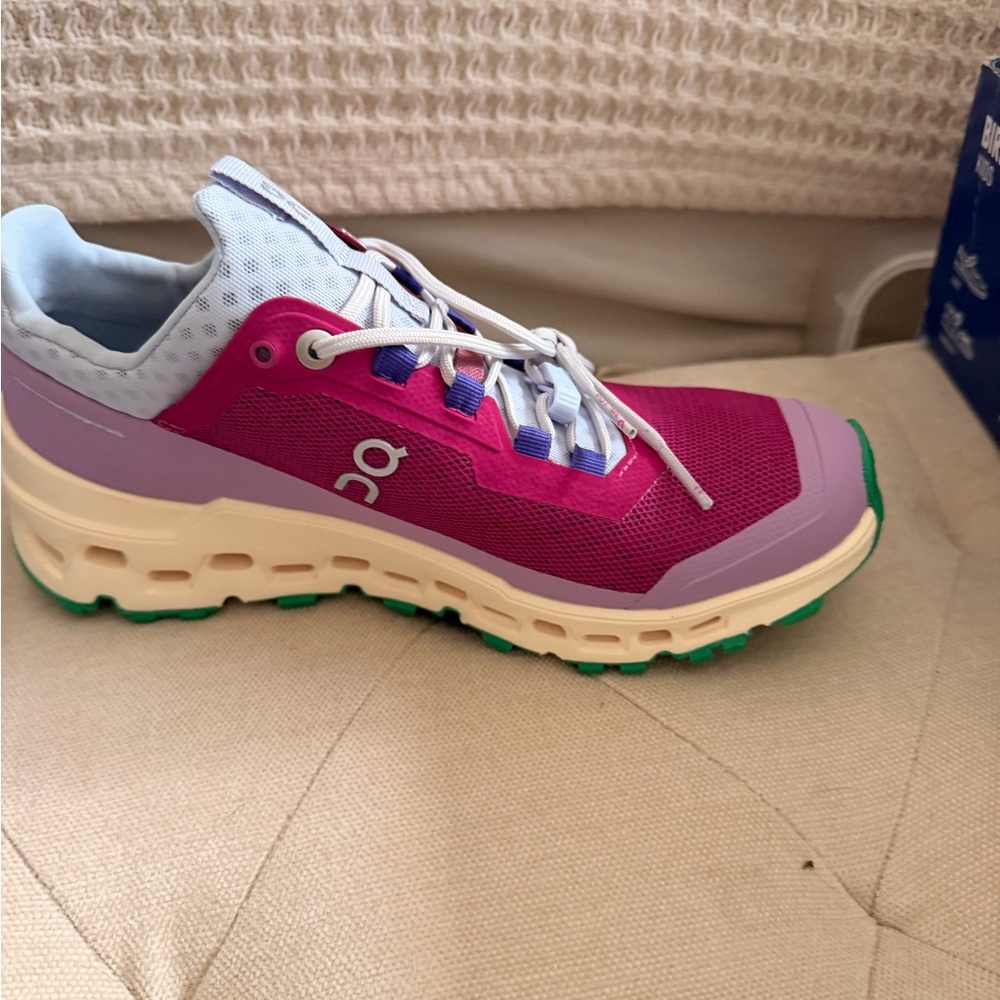 On Running Women's Cloudtrail Athletic Shoe — Magenta, Light Blue, Green